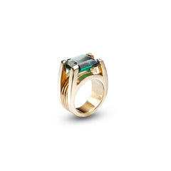 18kt gold Green Quartz Ring
