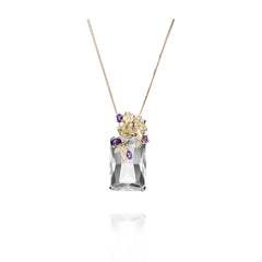 Signature Pendant Necklace with Amethyst, gold and diamonds