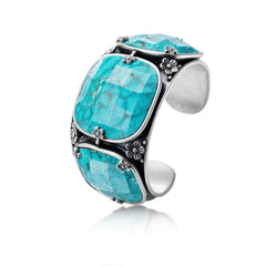 Triple Turquoise and Sterling Silver Cuff Bracelet