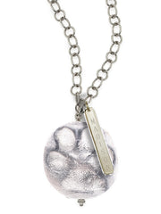 Sterling Silver Dog Paw Pendant Necklace with Gold Name Plate