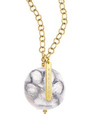 Sterling Silver Dog Paw Pendant Necklace with Gold Name Plate