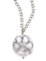 Sterling Silver Dog Paw Pendant Necklace with Custom Gold Chain