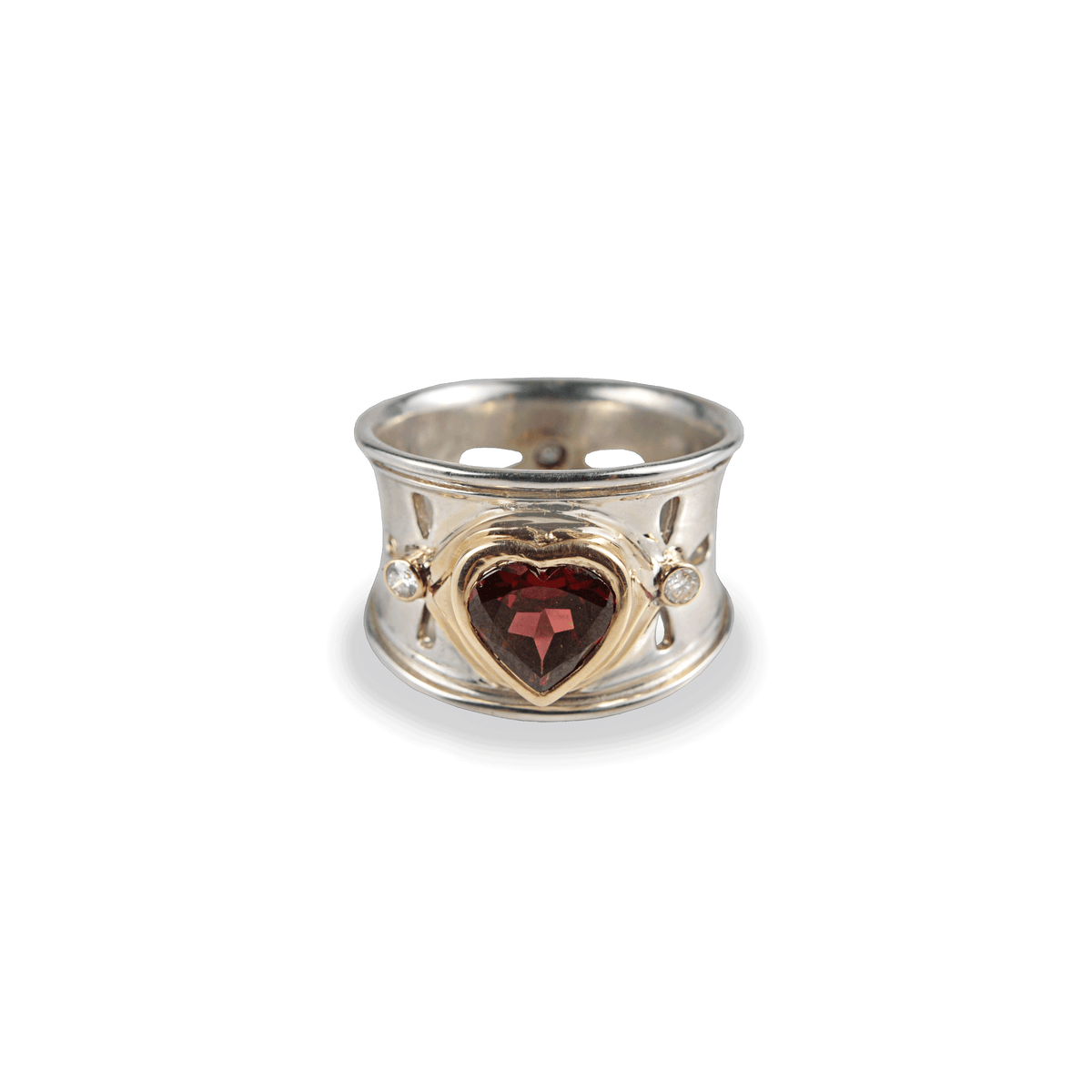 Heart Diamond Wide Band Ring A. JARON Fine Jewelry