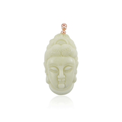 White Carved Buddha Pendant