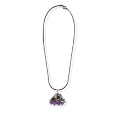 Amethyst Geode Flower Pendant Necklace
