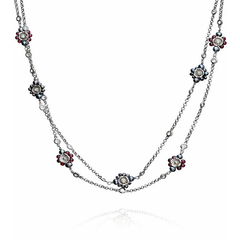 Forget Me Not Floral Silver Chain Necklace