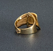 14k Yellow Gold  Warrior Ribbon Ring