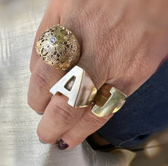 Bold 14kt Gold Initial Ring