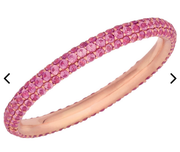 Micro Pave Rose Gold - Pink Sapphire Eternity Band
