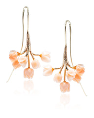 Vintage Coral Flower Earrings