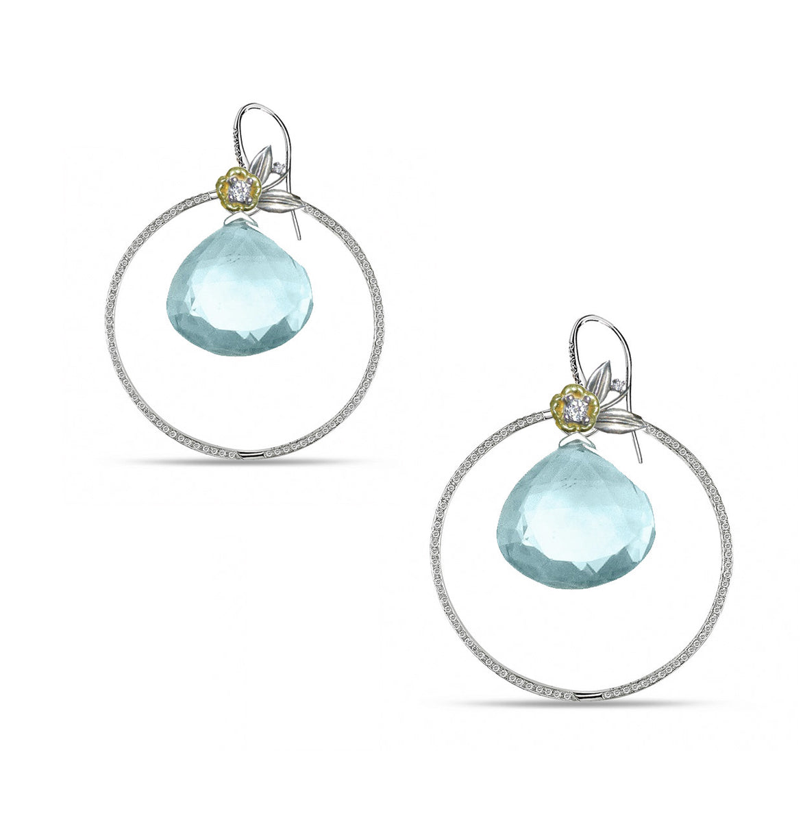 Floral Diamond Hoop Earrings A. JARON Fine Jewelry