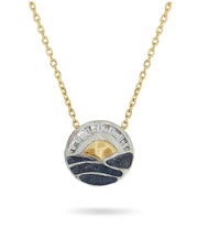 We love our Beach Sunsets Necklace - Reversible Sterling Silver & 14k Gold with Diamonds