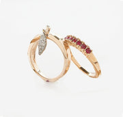 Stackable Birth Stone Rings in Yellow Gold