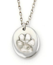 Sterling Silver Dog Paw Necklace on Long Chain