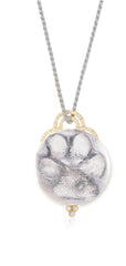 Sterling Silver Dog Paw Pendant with Gold and Diamond Bezel