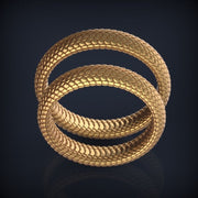 14k Gold  Snake Wedding Bands His & Hers