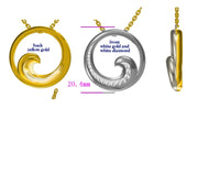 Aurora Wave Reversible White & Yellow Gold Necklace